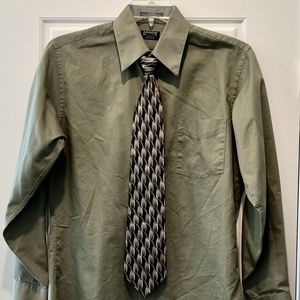 Men's Arrow Sateen Dress Shirt & Tie, Resists Wrinkles/Point Collar 15-32/33, M